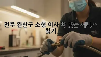 전주 완산구 소형 이사, 딱 맞는 서비스 찾기!